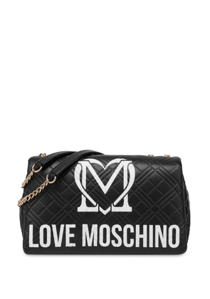Love Moschino logo-print shoulder bag - Black