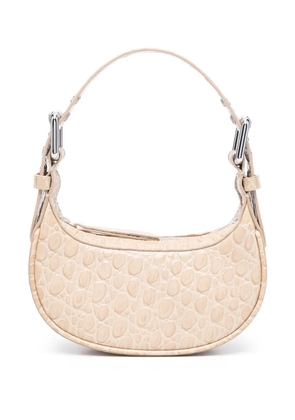 BY FAR mini Soho crocodile-embossed shoulder bag - Neutrals