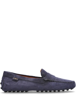 Tod's Gommino pebble-textured suede loafers - Blue