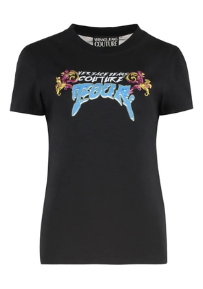 Versace Jeans Couture logo-print mesh-panel t-shirt - Black