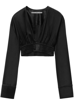 Alexander Wang long-sleeve cropped blouse - Black