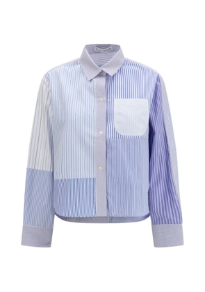 E.L.V DENIM Emilie striped pocket shirt - Blue