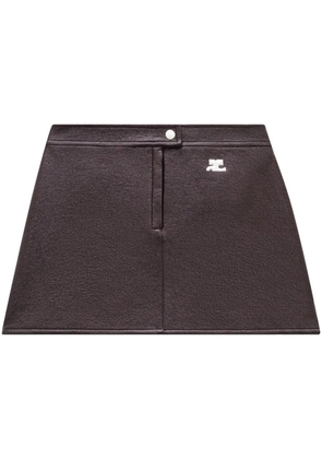 Courrèges logo-patch vinyl skirt - Red