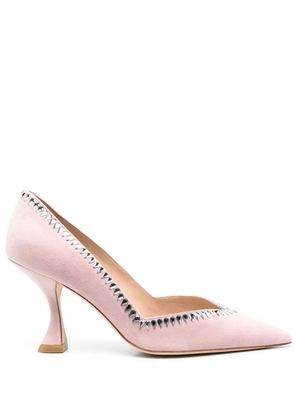 Stuart Weitzman 70mm suede crystal-embellished pumps - Pink