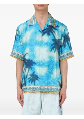 Casablanca palm-tree mosaic shirt - Blue