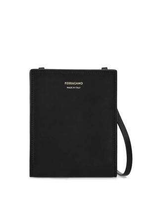 Ferragamo logo-stamp leather cardholder - Black