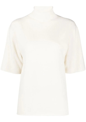 Jil Sander short-sleeved roll-neck knitted top - Neutrals