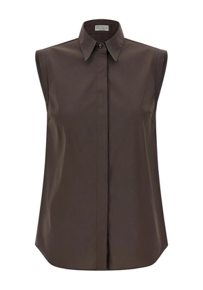 Brunello Cucinelli sleeveless shirt - Brown