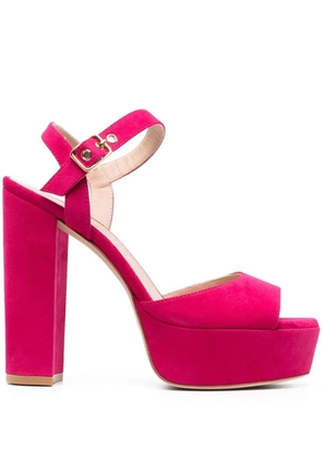 Stuart Weitzman 135mm platform suede sandals - Pink