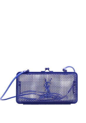 Saint Laurent Pre-Owned Monogram Evening Cage Minaudiere Metal with Leather clutch bag - Blue