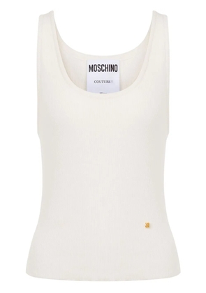 Moschino fine-ribbed tank top - White