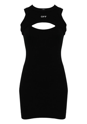 Off-White logo-print cut-out minidress - Black