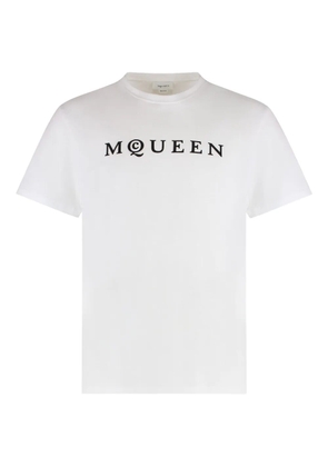 Alexander McQueen flocked-logo T-shirt - White
