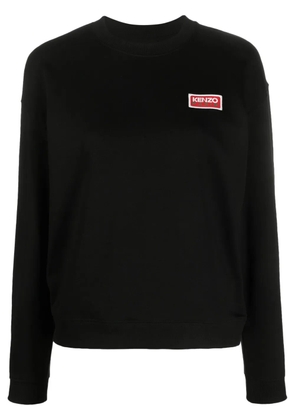 Kenzo logo-embroidered cotton sweatshirt - Black
