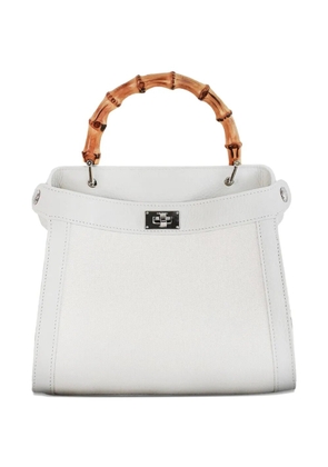 Michino mini Lutece bamboo tote bag - White