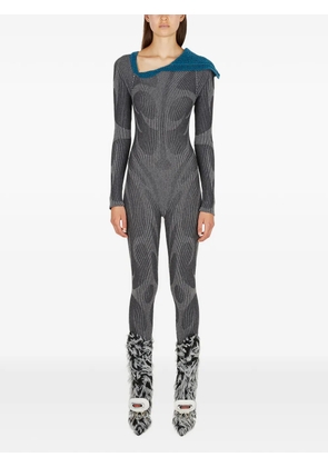 Paolina Russo asymmetric-collar jumpsuit - Grey