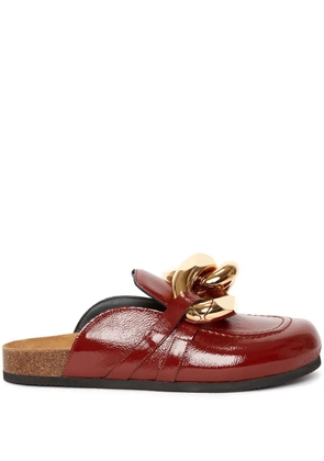 JW Anderson chain-detail leather loafer mules - Brown