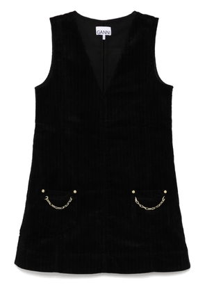 GANNI corduroy mini dress - Black