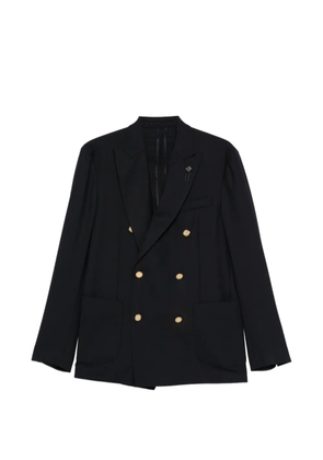 Lardini double-breasted gold-tone blazer - Black