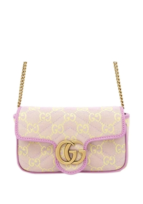 Gucci Pre-Owned 2016-2025 Super Mini GG Marmont Matelasse Canvas Flap crossbody bag - Purple