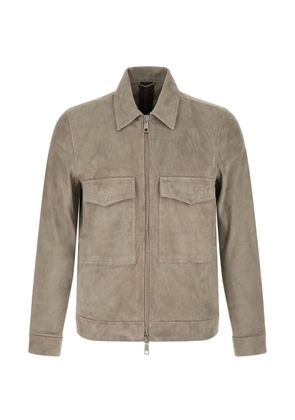 Giorgio Brato pointed-collar suede jacket - Neutrals