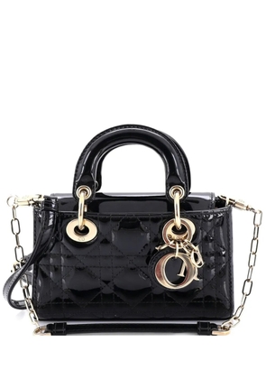 Christian Dior Pre-Owned Lady D-Joy Bag Cannage Quilt Patent Micro crossbody bag - Black