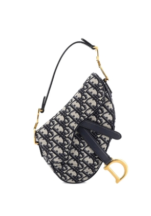 Christian Dior Pre-Owned Saddle Handbag Oblique Canvas Mini shoulder bag - Blue