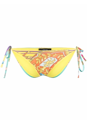 Versace baroque pattern-print bikini bottoms - Yellow