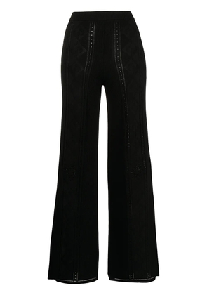 Marine Serre Crescent Moon-pattern wide-leg trousers - Black