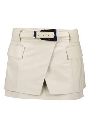 IRO belted leather mini skirt - Neutrals