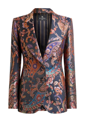 ETRO jacquard floral-paisley blazer - Blue