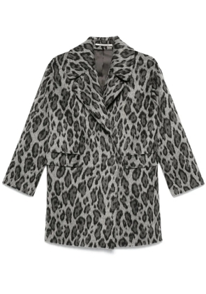 Tagliatore leopard-print coat - Grey