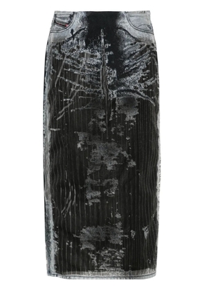 Diesel De-Pra-Fse1 denim midi skirt - Black