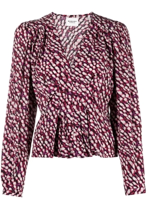 MARANT ÉTOILE Eddy animal-print blouse - Purple