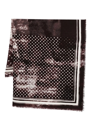 Destin polka-dot wool scarf - Brown