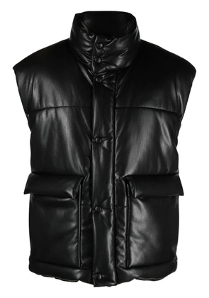 Nanushka Jovan faux-leather quilted gilet - Black