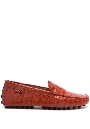 Tod's Gommino crocodile-effect loafers - Orange