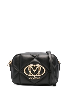 Love Moschino logo-plaque cross body bag - Black