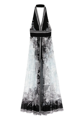 Elie Saab printed chiffon dress - Black