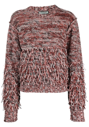 Durazzi Milano fringe-detail crew-neck sweatshirt - Red