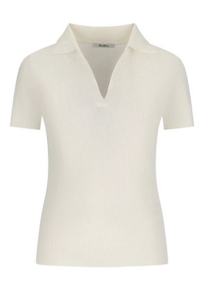 Max Mara V-neck ribbed top - Neutrals