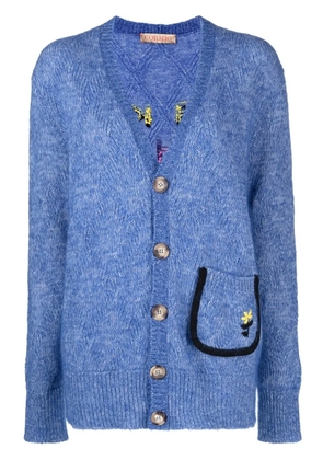CORMIO slogan intarsia cardigan - Blue