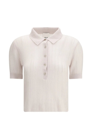 Allude polo neck short sleeve top - Neutrals