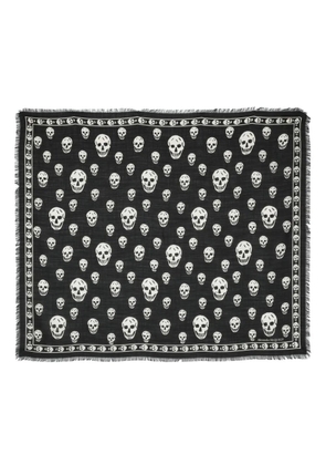Alexander McQueen skull-print wool scarf - Black