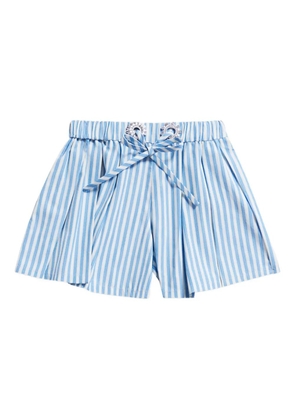 AREA pleated grommet shorts - Blue