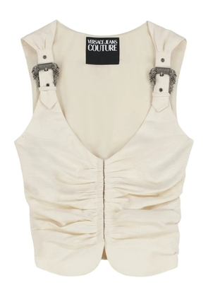 Versace Jeans Couture buckle-detail gathered top - Neutrals