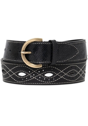 PINKO patterned-stitch leather belt - Black