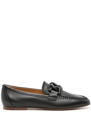 Tod's chain-link leather loafers - Black