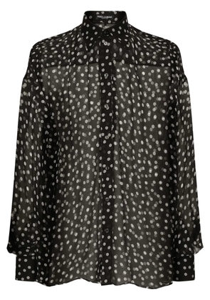 Dolce & Gabbana polka-dot sheer chiffon shirt - Black
