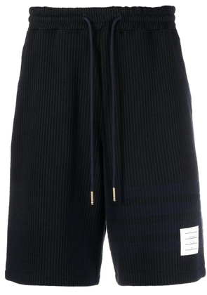 Thom Browne 4-Bar stripe seersucker track shorts - Blue